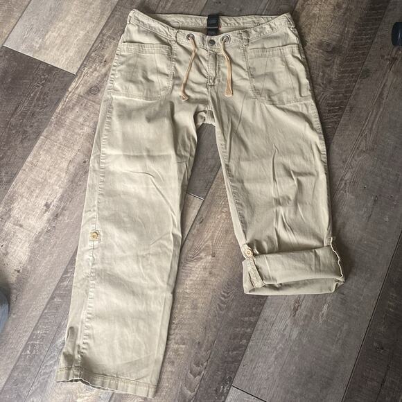 The North Face Women's Khaki Tech Wear Noble Stretch Roll Up Pant Size 14 - Picture 10 of 14